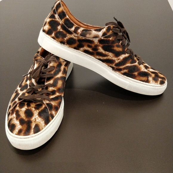 Aquatalia Leopard Print Lace-up Sneakers size 9.5 - Picture 3 of 8